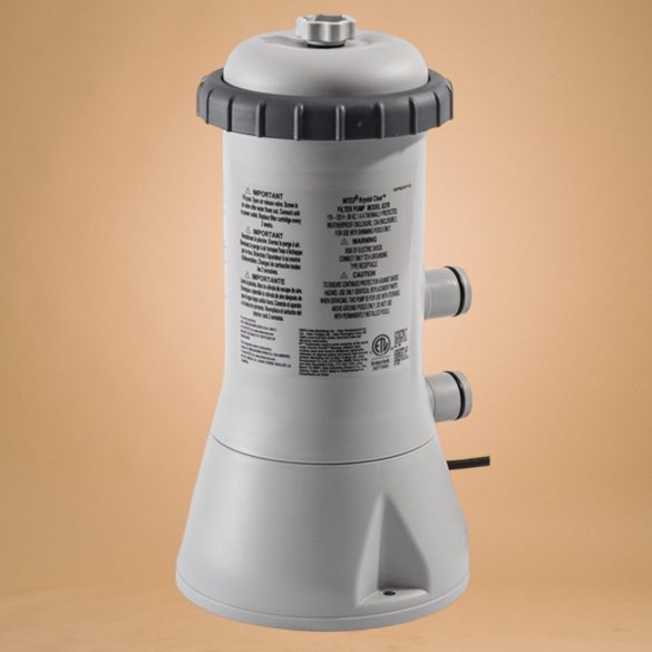 Papírszűrős vízforgató szivattyú, INTEX Krystal Clear C530, 2 m³/óra, 45 W, szürke, IPX7 védettség, szerviz dobozos (11468)