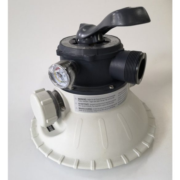 INTEX Homokszűrő tartályfedél és 6-utas szelep szett műanyag kivitel, 4m3 homokszűrőhöz cserealkatrész (11721B)