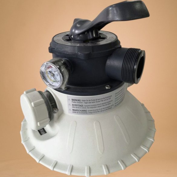 INTEX Homokszűrő tartályfedél és 6-utas szelep szett műanyag kivitel, 4m3 homokszűrőhöz cserealkatrész (11721B)