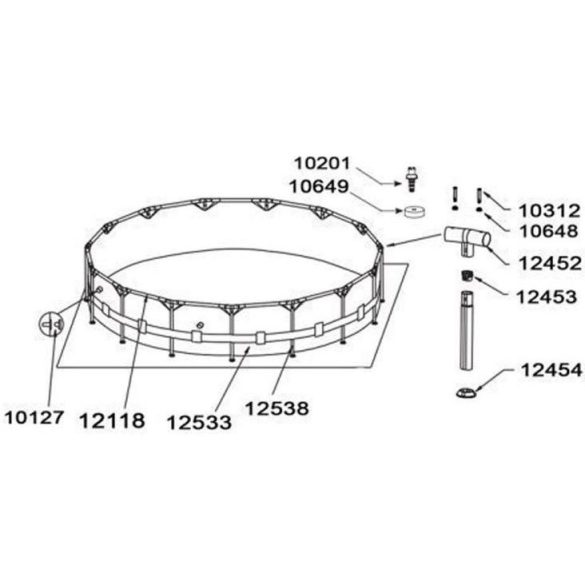 INTEX medence talp, 305 és 366 cm széles Prism típusú kör alakú fémvázas medencékhez, 6 db / csomag (12454)