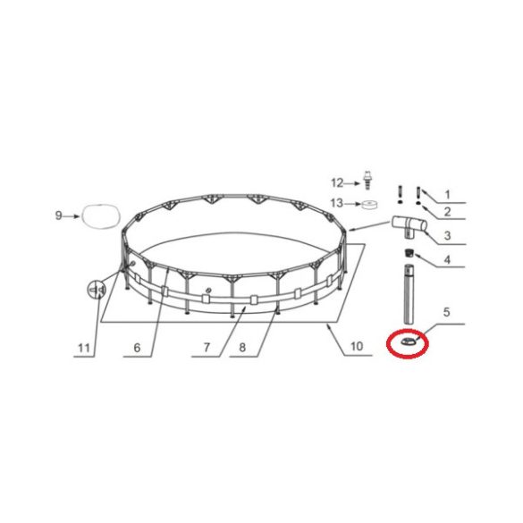 INTEX medence talp, 427, 457 és 488 cm széles Prism típusú kör alakú fémvázas medencékhez, 6 db / csomag (12465)