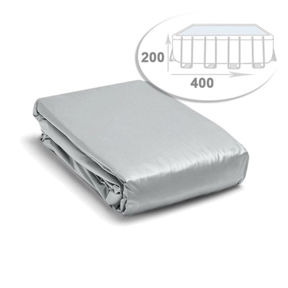 Medence belső fólia, Intex Prism Rectangular Frame, 400 x 200 x 100 cm, szürke, téglalap alakú, 3 rétegű PVC, leeresztő szeleppel, szűrő csatlakozással (13021)