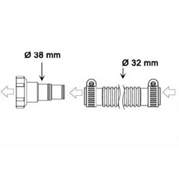 INTEX hollanderes átalakító, 32mm / 38mm gégecsőre 2 db (25007)