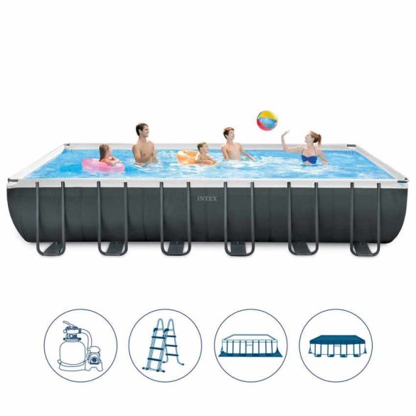 INTEX UltraSet XTR négyszögletű medence 732 x 366 x 132 cm homokszűrővel (26364) 2020-as modell