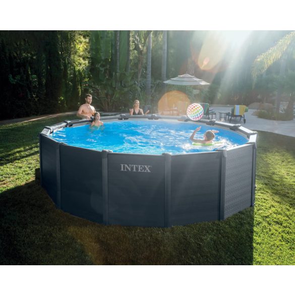 INTEX Graphite Gray Pool medence 478 x 124 cm (homokszűrővel) (26384) 2020-as modell