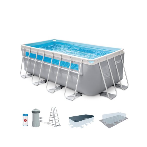 INTEX MetalPrism Set Vision négyszögletű medence 400 x 200 x 120 cm (26770)