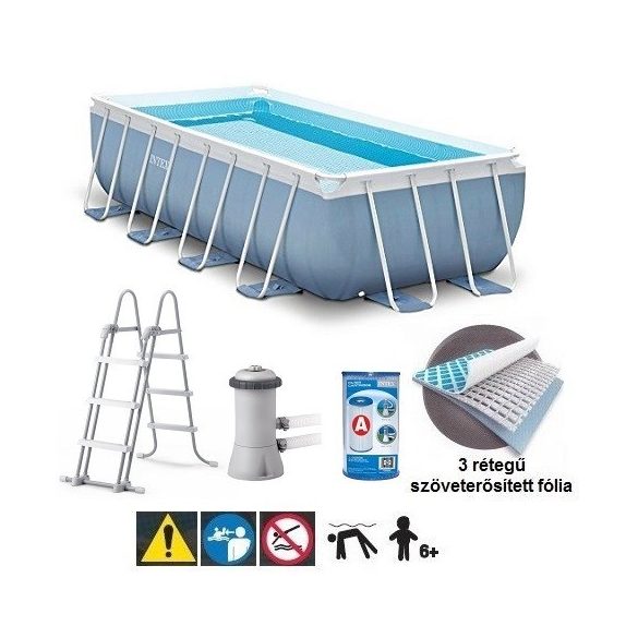 INTEX MetalPrism Set négyszögletű medence 400 x 200 x 100 cm (26788) 2020-as modell
