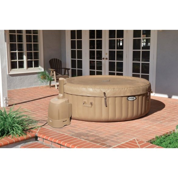 INTEX PureSPA Sahara Tan jacuzzi, 4 személyes, kerek, D196 x 71 cm, bézs / fehér (28426)
