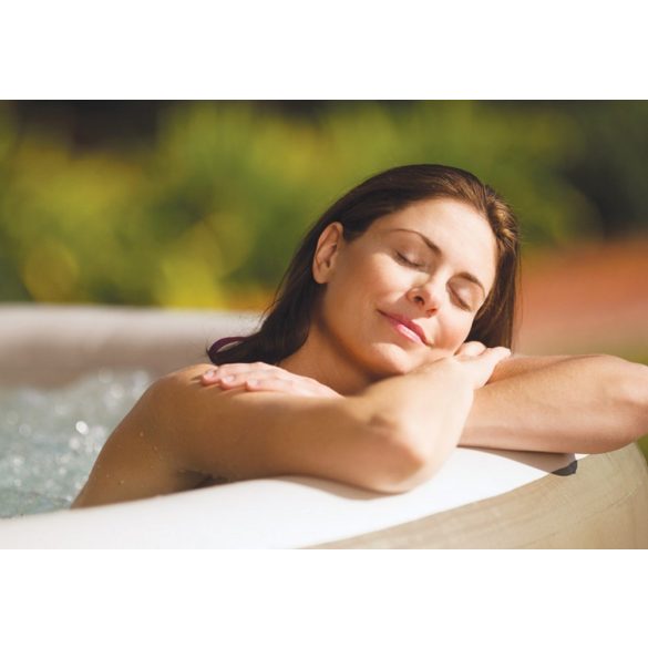 INTEX PureSPA Sahara Tan jacuzzi, 4 személyes, kerek, D196 x 71 cm, bézs / fehér (28426)