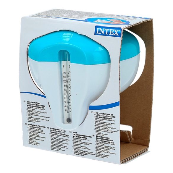 INTEX 2in1 úszó MINI vegyszer adagoló és hőmérő medencéhez (29043)