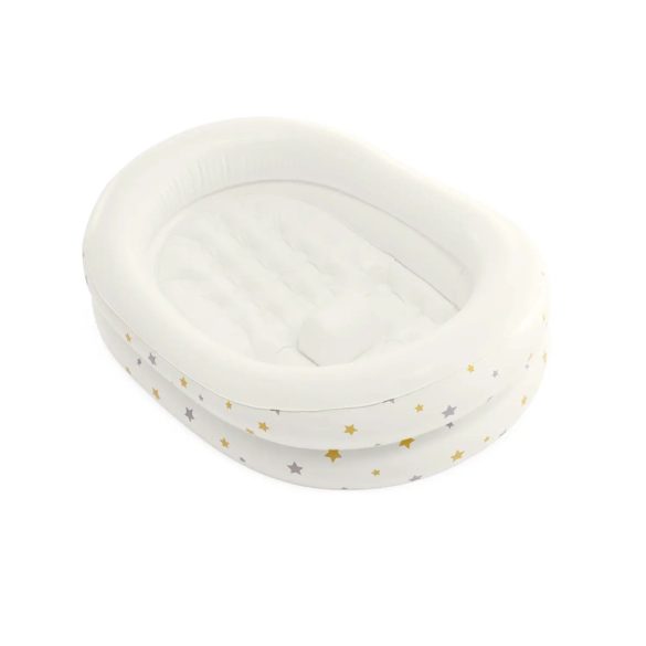 Felfújható babafürdető, Intex, csillagos, 89 x 66 x 25 cm, fehér, puha felfújható kialakítás, csúszásgátló támasztó dudorral, kézi pumpával (48523)