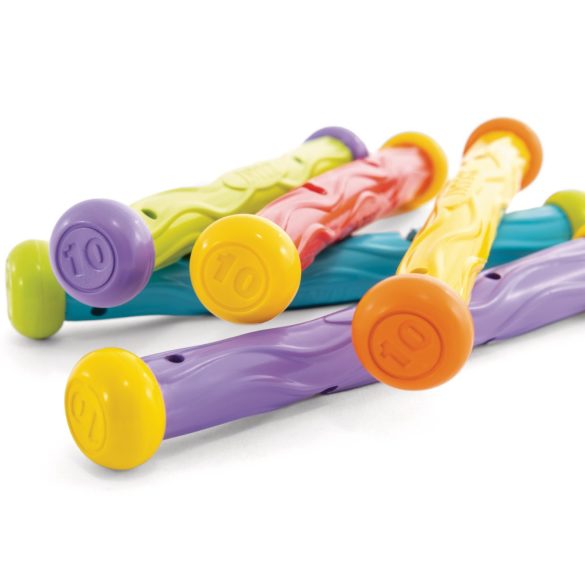 Víz alatti játék, Intex, Játékpálcikák, 19 × 3 cm, többszínű, puha rugalmas anyagból, süllyedő kialakítással, függőlegesen megáll a vízben (55504)