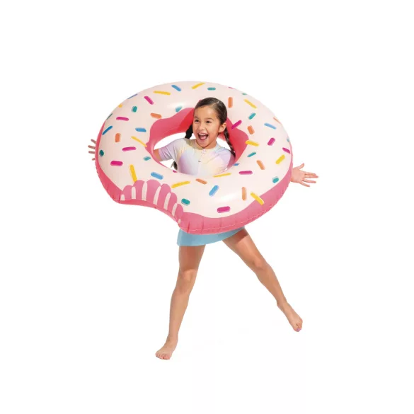 Úszógumi, Intex, Szivárványos fánk, 94 cm, többszínű, felfújható, fánk mintás (56265)