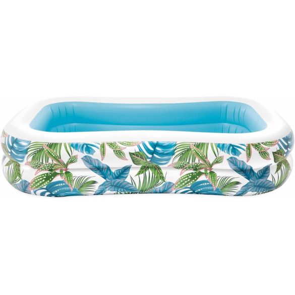 Családi medence, Intex Tropical Swim Center, 229 × 152 × 48 cm, többszínű, 600 literes, felfújható, trópusi mintával (57177)