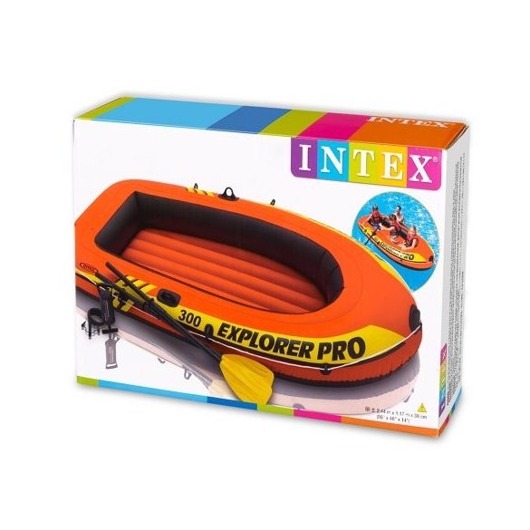 INTEX Explorer Pro 300 felfújható gumicsónak szett (3 személyes) 244 x 117 x 36cm (58358)