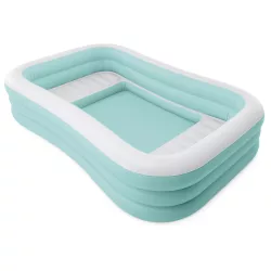   Családi medence, Intex Swim Center Family Lounge, 264 × 165 × 56 cm, kék, 780 literes, felfújható, beépített ülésekkel (58497)