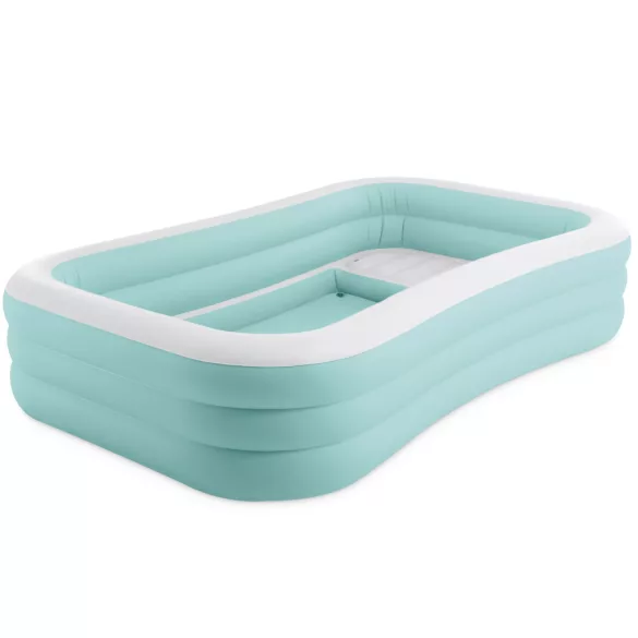 Családi medence, Intex Swim Center Family Lounge, 264 × 165 × 56 cm, kék, 780 literes, felfújható, beépített ülésekkel (58497)