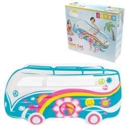   Gumimatrac, Intex Groovy Van, 178 × 91 × 23 cm, többszínű, furgon formájú, átlátszó ablakokkal (58728)