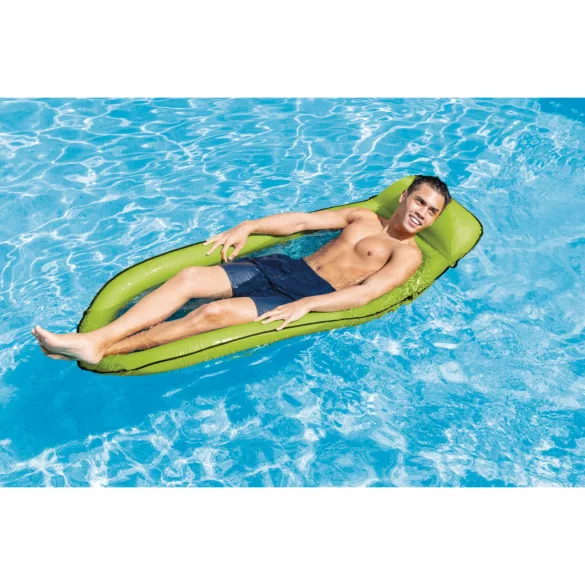 Gumimatrac, Intex, 178 × 94 cm, többszínű, hálós aljú, szövettel borított gyűrűvel, két légkamrás kialakítással (58836)