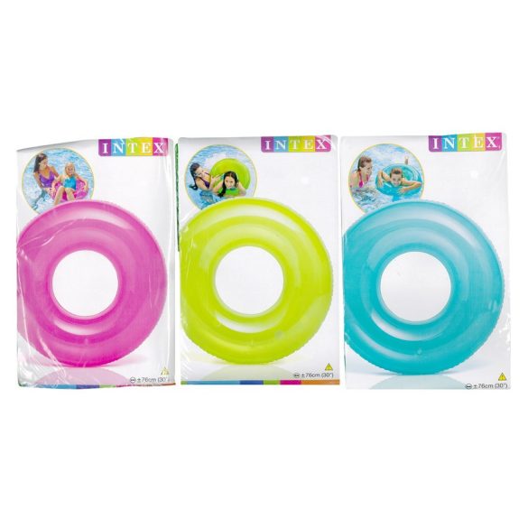 INTEX átlátszó rózsaszín úszógumi D76cm (59260)