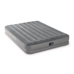   Felfújható vendégágy, Intex Queen Prestige középmagas matrac, 152 x 203 x 30 cm, szürke, kétszemélyes, szálas belső szerkezettel, puha felülettel, beépített USB-s elektromos pumpával (64114)