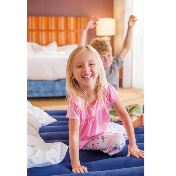 INTEX Classic Downy felfújható matrac, 152 x 203 x 25 cm, kék, plüss felső rész, 2in1 szelep, Wave Beam belső szerkezet (64759)