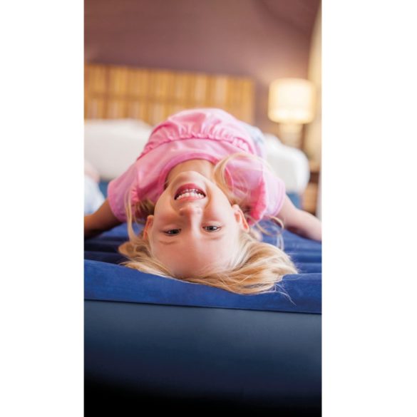 INTEX Classic Downy felfújható matrac, 152 x 203 x 25 cm, kék, plüss felső rész, 2in1 szelep, Wave Beam belső szerkezet (64759)