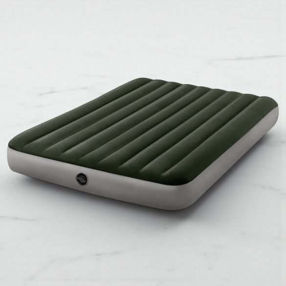 INTEX Queen Dura Beam felfújható vendégágy, 152 x 203 x 25 cm, szürke, plüss felső rész, vízálló, elemes pumpával (64779)