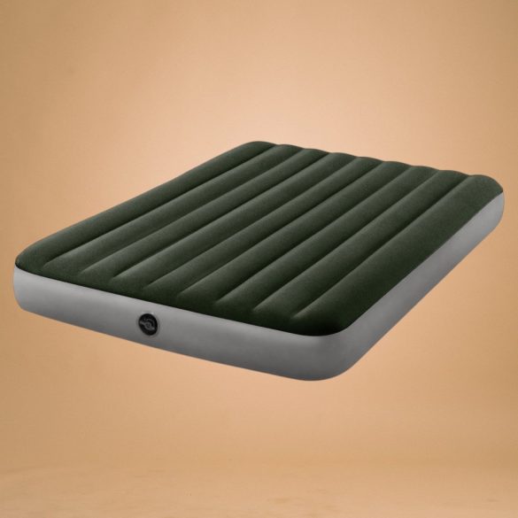 INTEX Queen Dura Beam felfújható vendégágy, 152 x 203 x 25 cm, szürke, plüss felső rész, vízálló, elemes pumpával (64779)