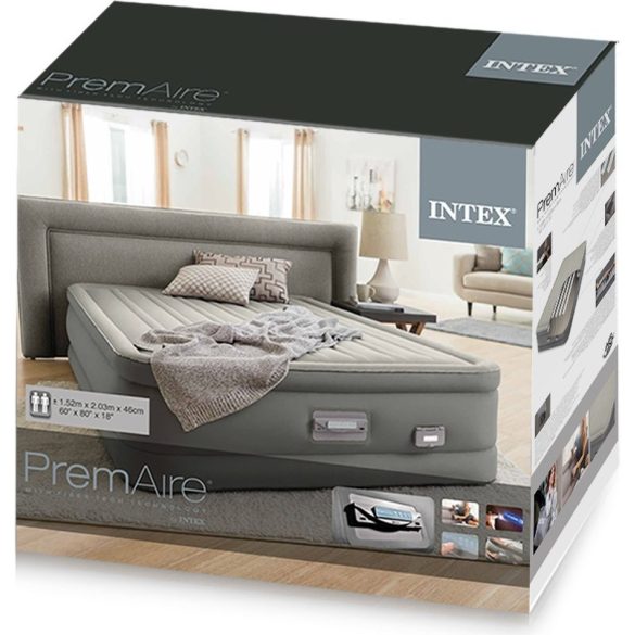INTEX PremAire II felfújható luxus vendégágy, 152 x 203 x 46cm (64926)