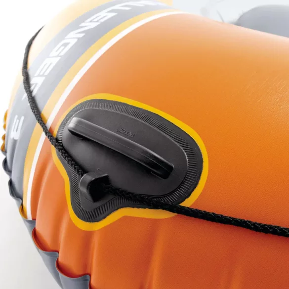 Felfújható csónak szett, Intex Challenger 3, 295 x 137 x 43 cm, narancssárga, háromszemélyes, megerősített PVC, pumpával és evezőkkel (66313)