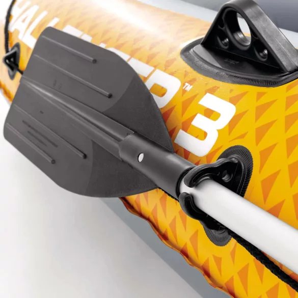 Felfújható csónak szett, Intex Challenger 3, 295 x 137 x 43 cm, narancssárga, háromszemélyes, megerősített PVC, pumpával és evezőkkel (66313)
