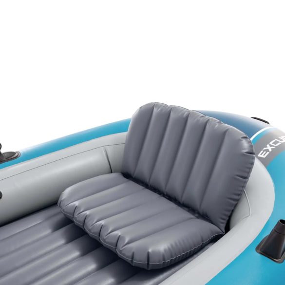Felfújható csónak szett, Intex Excursion 4, 315 x 165 x 43 cm, kék, négyszemélyes, megerősített PVC, felfújható ülésekkel, pumpával és evezőkkel (66324)