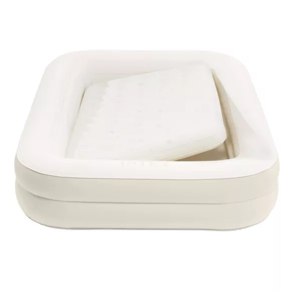 Felfújható vendégágy gyerekeknek, Intex Kidz, 168 x 107 x 25 cm, bézs, kivehető belső matraccal, leesésgátló peremmel, kézi pumpával és hordtáskával (66811)