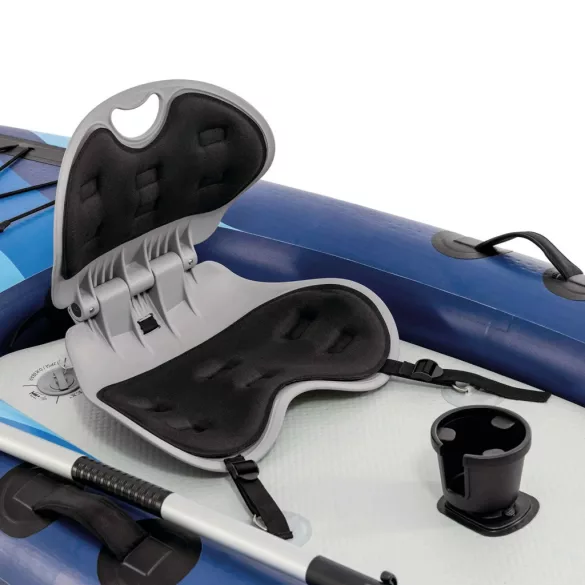Felfújható kajak, Intex Dakota Quest, 320 x 89 x 20 cm, kék, egyszemélyes, felülülős kialakítás, megerősített, kivehető üléssel, evezővel, pumpával és hordozó hátizsákkal (68245NP)