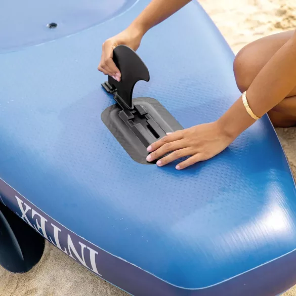 Felfújható kajak, Intex Dakota Quest, 320 x 89 x 20 cm, kék, egyszemélyes, felülülős kialakítás, megerősített, kivehető üléssel, evezővel, pumpával és hordozó hátizsákkal (68245NP)