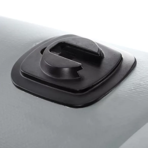 Felfújható tengeri gumicsónak szett, Intex Mariner 4, 328 x 145 x 48 cm, szürke, négyszemélyes, megerősített háromrétegű PVC, merev műanyag padlóval, felfújható ülésekkel, horgászbot-tartókkal, pumpával és evezőkkel (68376)