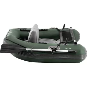 Felfújható horgászcsónak, Intex Big Catch Pro, 165 x 119 x 38 cm, sötétzöld, egyszemélyes, megerősített PVC, horgászbot-tartókkal, evezőkkel, pumpával és hordozó hátizsákkal (68381NP)