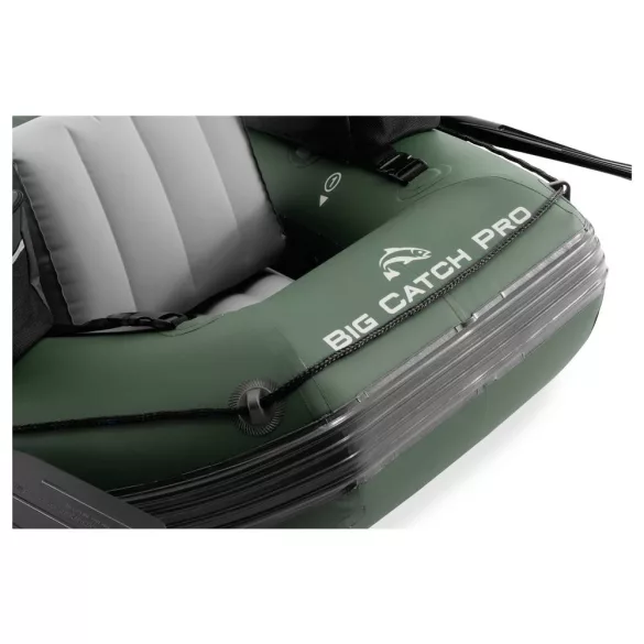 Felfújható horgászcsónak, Intex Big Catch Pro, 165 x 119 x 38 cm, sötétzöld, egyszemélyes, megerősített PVC, horgászbot-tartókkal, evezőkkel, pumpával és hordozó hátizsákkal (68381NP)