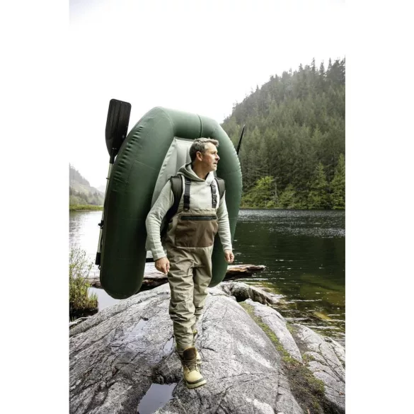 Felfújható horgászcsónak, Intex Big Catch Pro, 165 x 119 x 38 cm, sötétzöld, egyszemélyes, megerősített PVC, horgászbot-tartókkal, evezőkkel, pumpával és hordozó hátizsákkal (68381NP)
