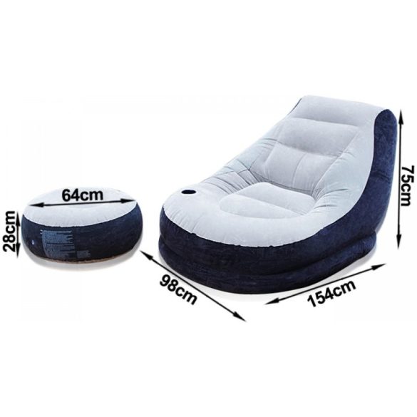 INTEX Ultra Lounge felfújható fotel, lábtartóval, 99 x 130 x 76cm (68564)