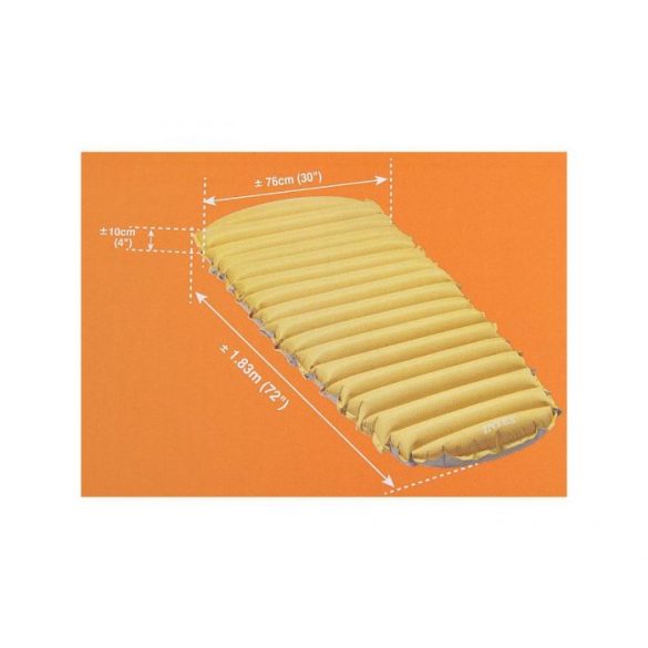 INTEX felfújható kemping matrac, sárga/szürke, 76 x 183 x 10cm (68708)