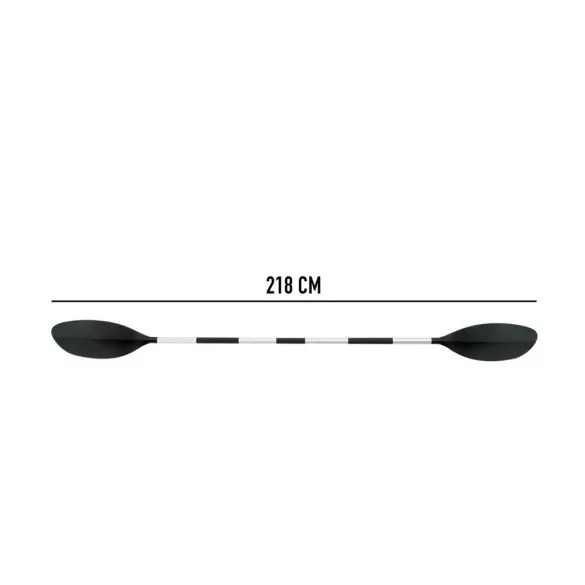 Kajaklapát / evezőlapát, Intex, 218 cm, fekete, alumínium kivitel, 4 részes kialakítás, állítható lapátszöggel, csúszásmentes markolattal, 2 db evező, egyben kajaklapáttá összeállítható (69629)