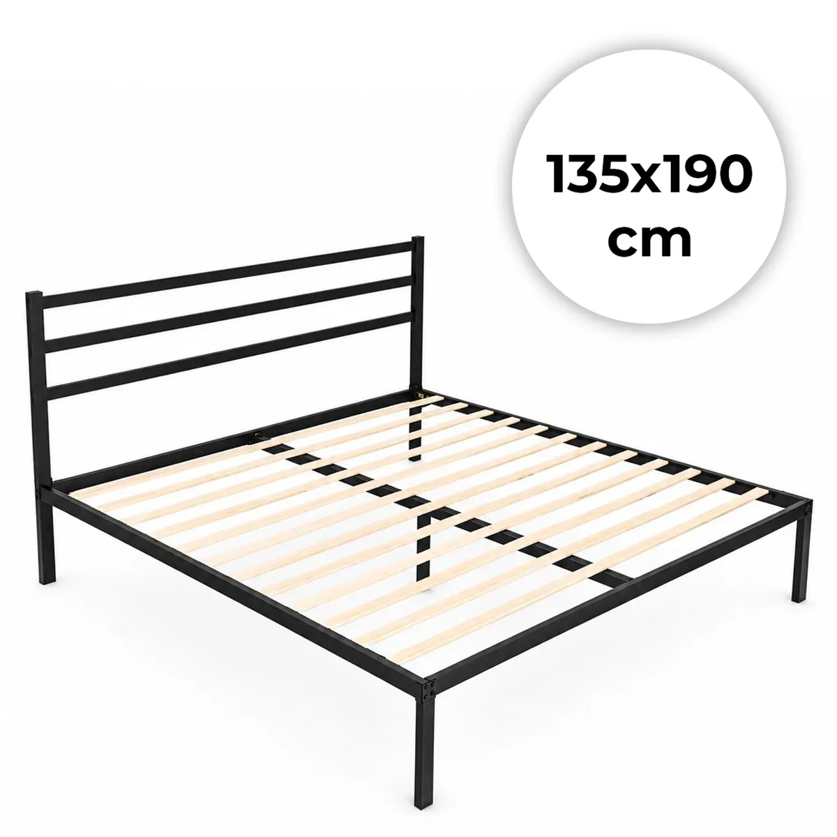 Fém ágykeret, ModernHome GIC-BFWB02, 135 x 190 cm – 1. kép Fém ágykeret, ModernHome GIC-BFWB02, 135 x 190 cm – 1. kép